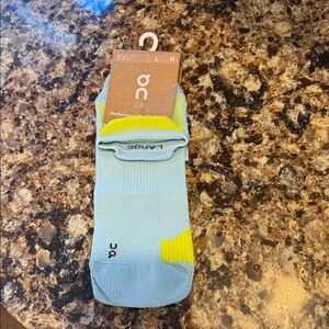 On Running Blue and Yellow Athletic Socks